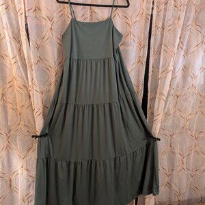 SO Goods for Life Sage Green Maxi Tiered Dress
